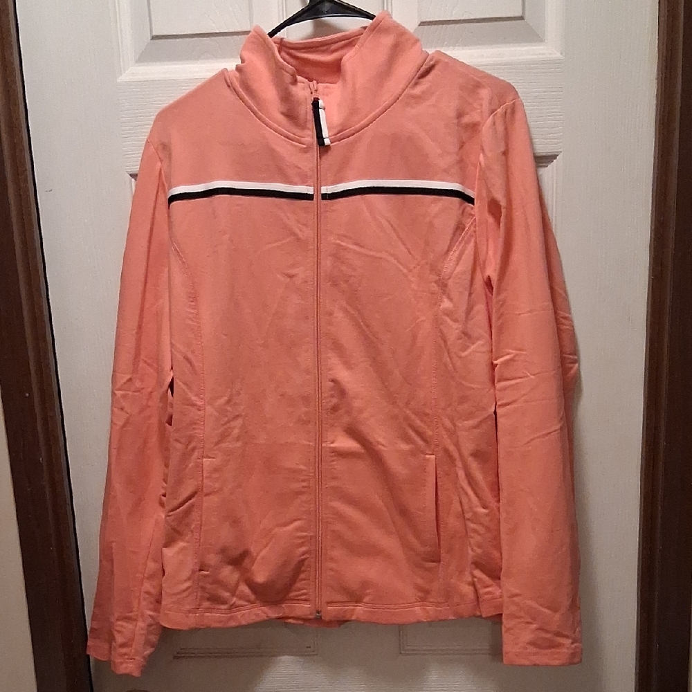 Made for Life Coral Utility Jacket with Black and White Accent